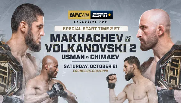 UFC 294 Makhachev vs. Volkanovski 2 PPV 10/21/23 – October 21st 2023