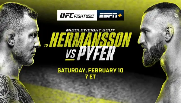 UFC Fight Night: Hermansson vs. Pyfer 2/10/24 – February 10th 2024